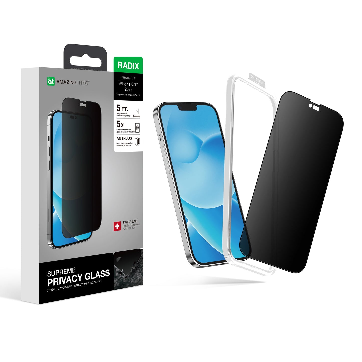 AMAZING THING IPHONE 2022 6.1" PRO 2.75D FULL COVER RADIX GLASS - ALAMAT