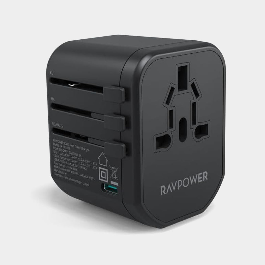 RAVPOWER 5IN1 TRAVEL COMBO 20000MAH - BLACK