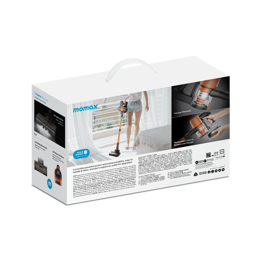 Momax 1-Home Vacuum Cordless Vacuum Cleaner (UK Pluged)