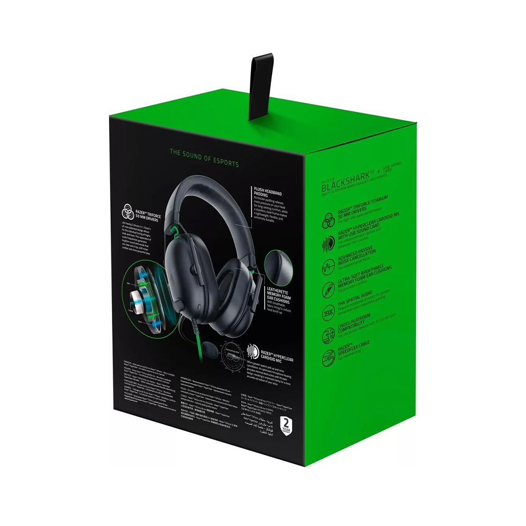 Razer Blackshark V2 X Wired Gaming Headset - Black