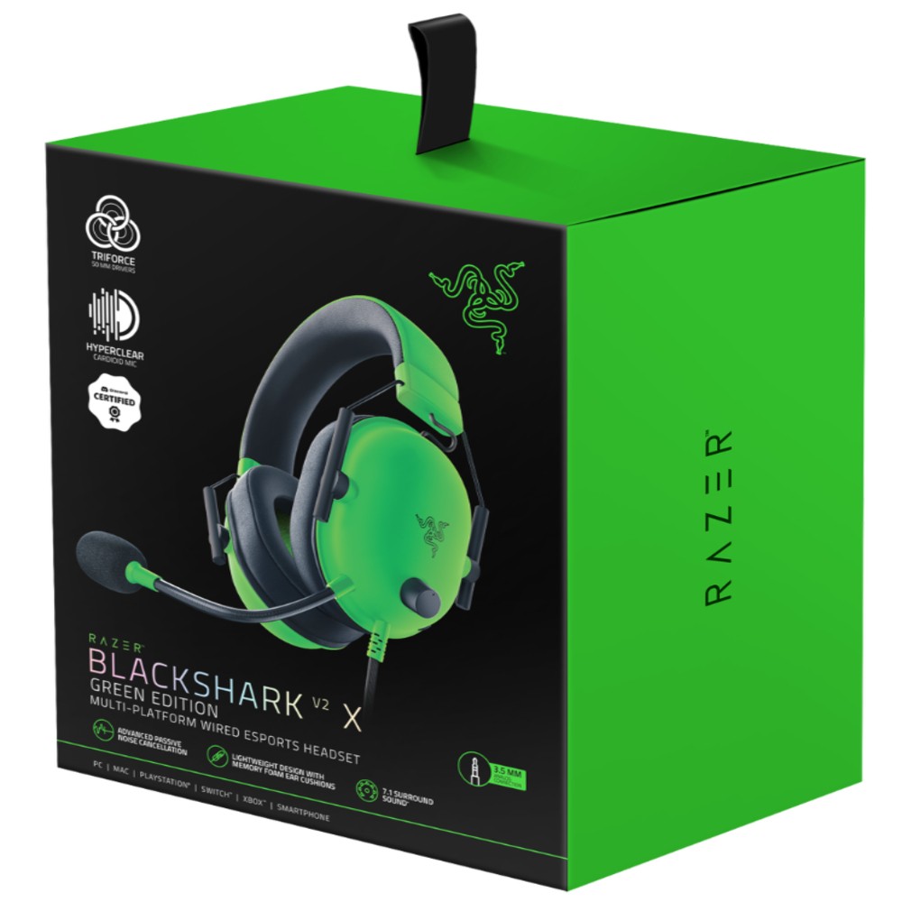 Razer Blackshark V2 X Wired Gaming Headset - Green