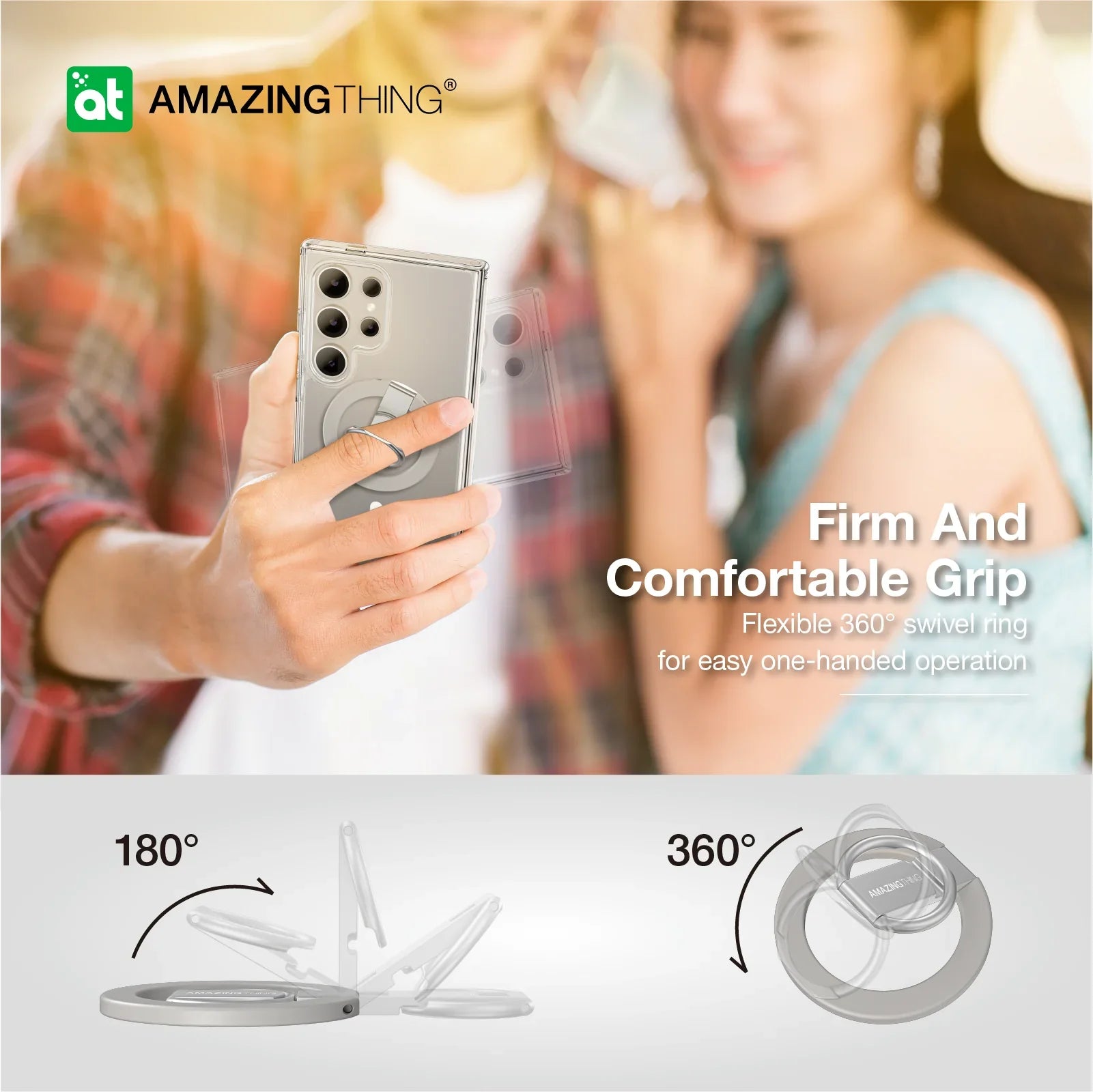 AMAZINGTHING MINIMAL GRIP RING SET CASE FOR SAMSUNG S24 ULTRA - GREY - ALAMAT