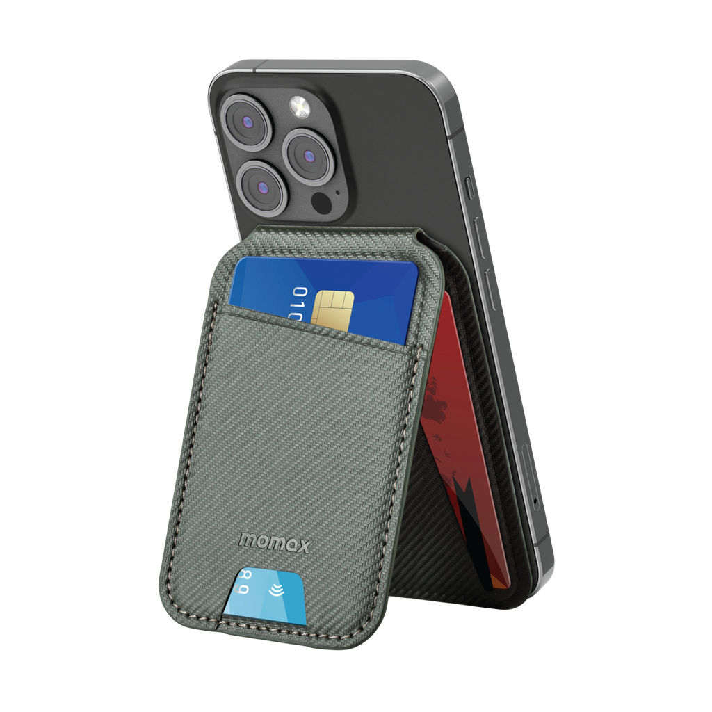 MOMAX 1-WALLET MAGNETIC CARD HOLDER WITH STAND - ALAMAT