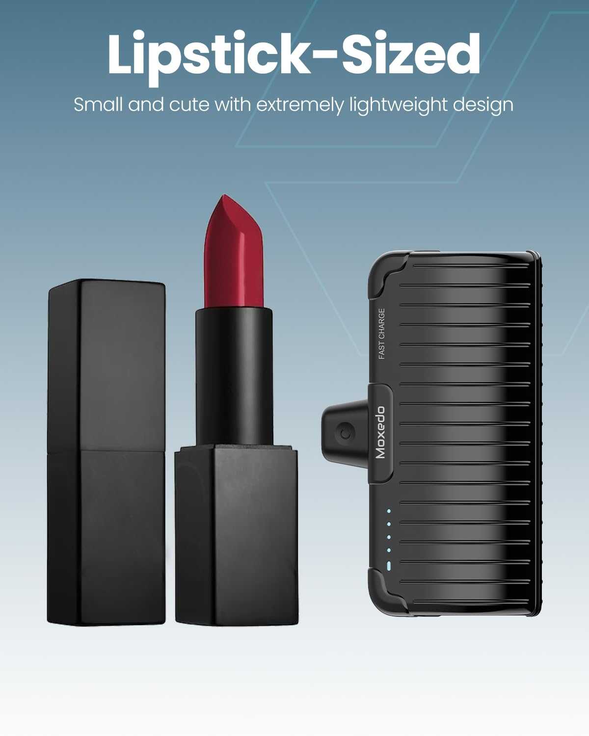 Moxedo Capsule Mini Lightning Power Bank 5000 MAH - Black