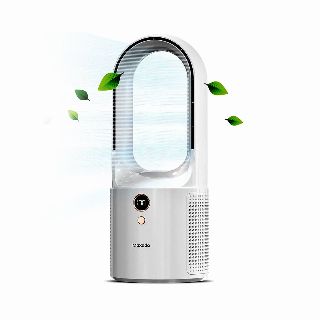 Moxedo Desktop Mini Cooling Bladeless Fan – White | USB Rechargeable