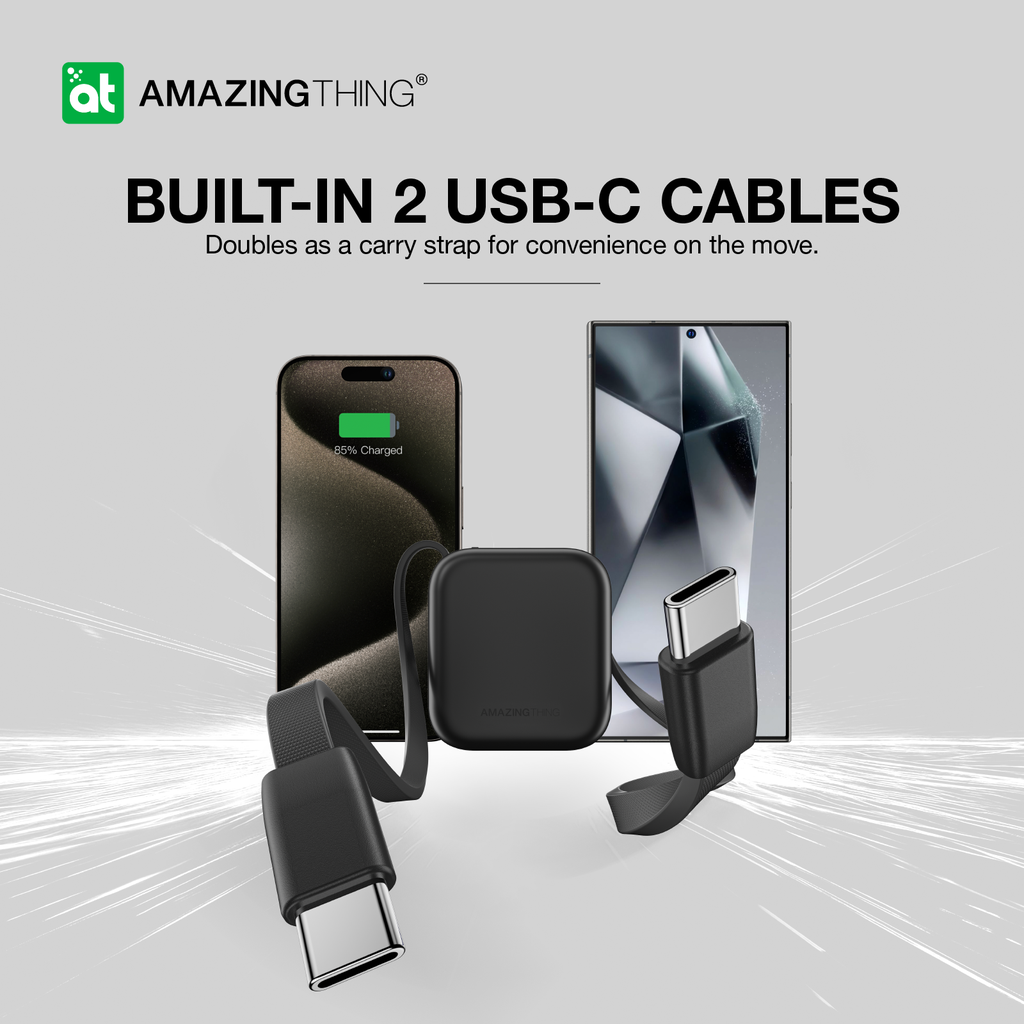 AMAZING THING THUNDER GO 10000mAh POWER BANK WITH BUILT-IN 2 USB-C CABLES - Best Buy Tech