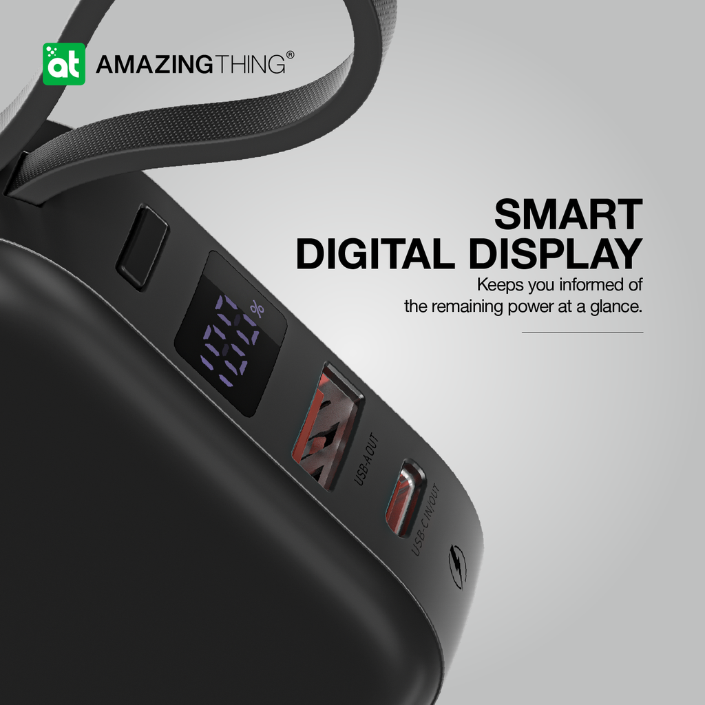 AMAZING THING THUNDER GO 10000mAh POWER BANK WITH BUILT-IN 2 USB-C CABLES - Best Buy Tech