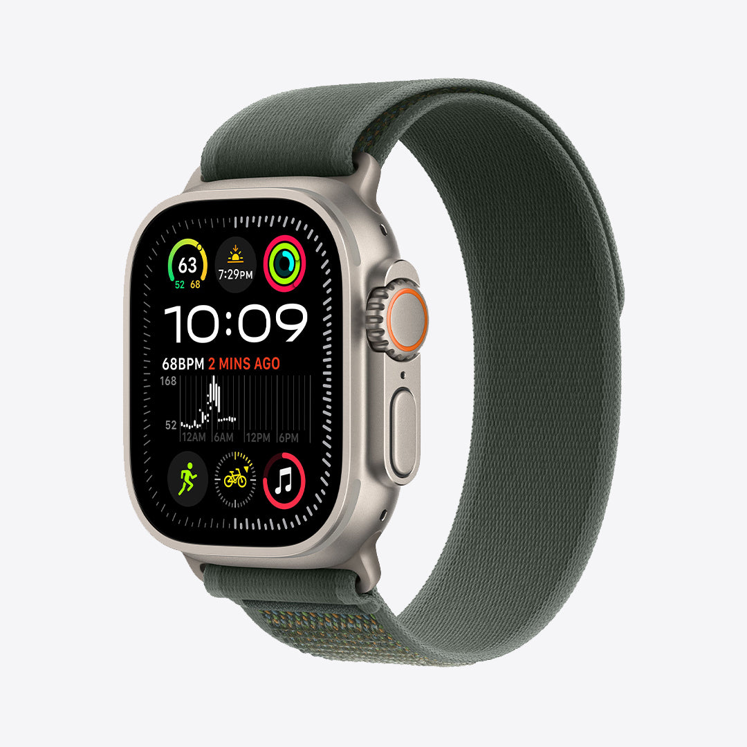 Apple Watch Ultra 2 GPS + Cellular | 49mm | Natural Titanium | Trail Loop | Green - Best Buy Tech