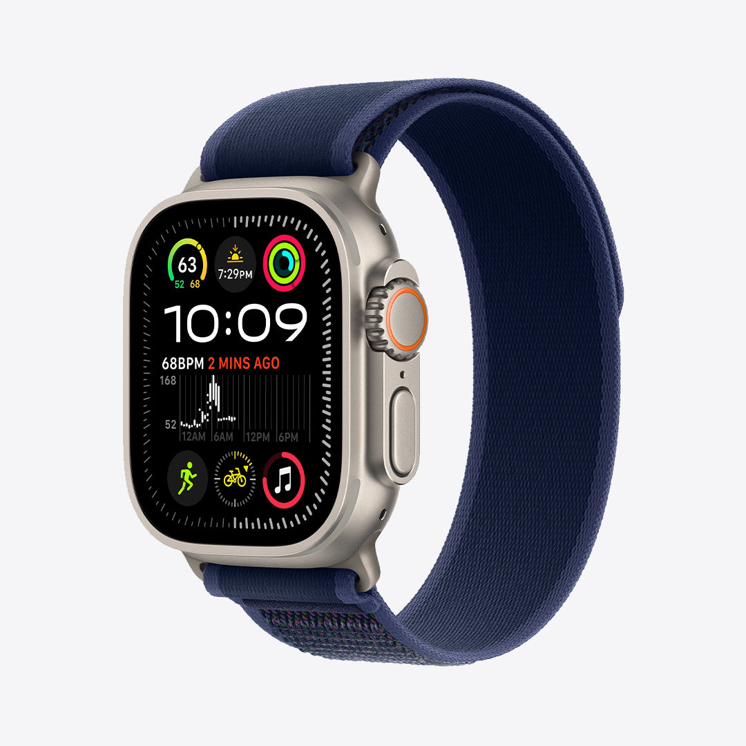 Apple Watch Ultra 2 GPS + Cellular | 49mm | Natural Titanium | Trail Loop | Blue - Best Buy Tech