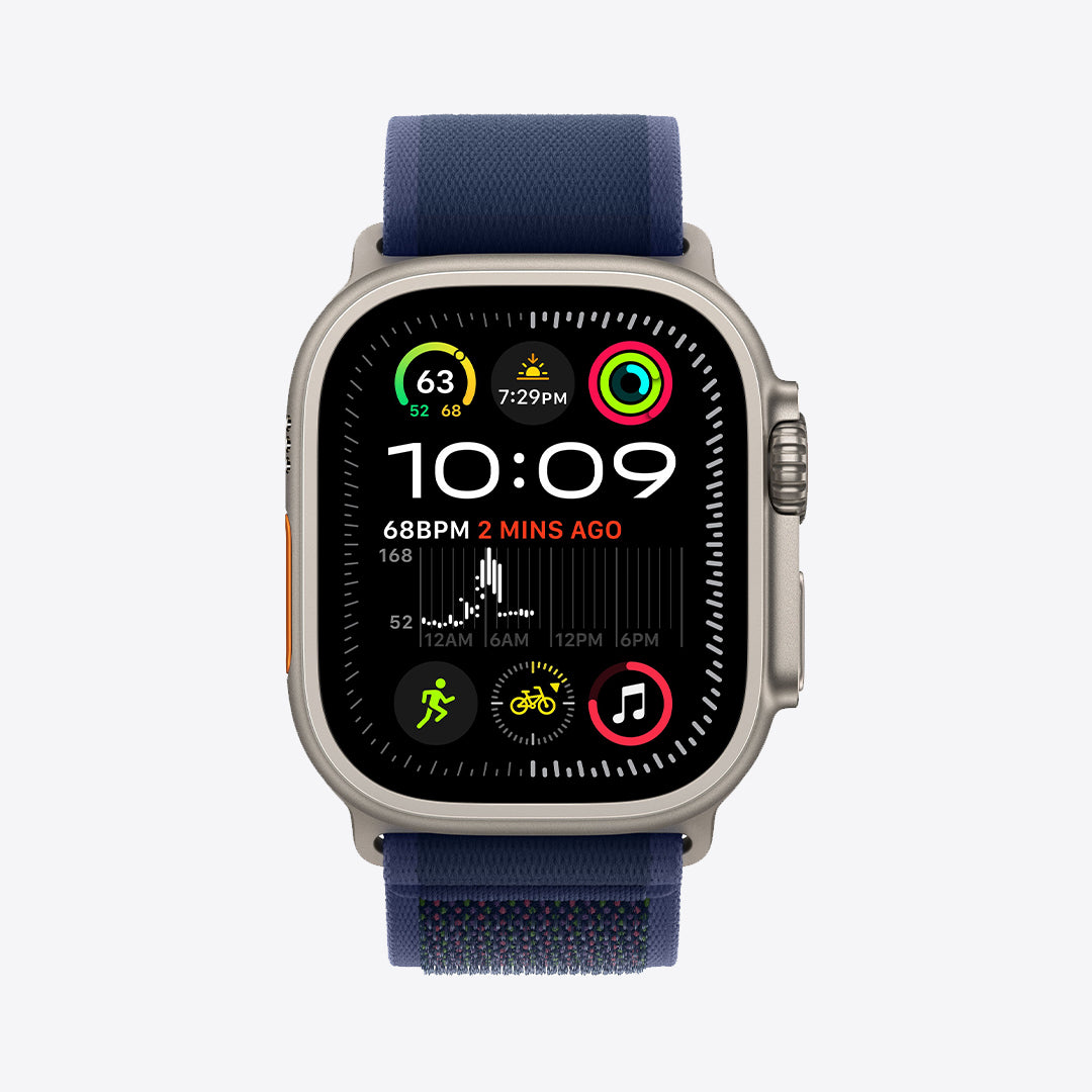 Apple Watch Ultra 2 GPS + Cellular | 49mm | Natural Titanium | Trail Loop | Blue - Best Buy Tech