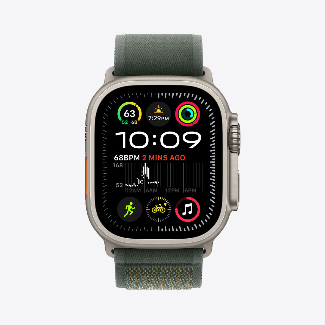 Apple Watch Ultra 2 GPS + Cellular | 49mm | Natural Titanium | Trail Loop | Green - Best Buy Tech