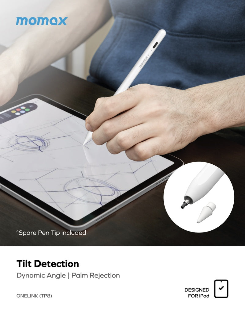 MOMAX ONELINK ACTIVE STYLUS PEN 4.0 FOR IPAD - Best Buy Tech