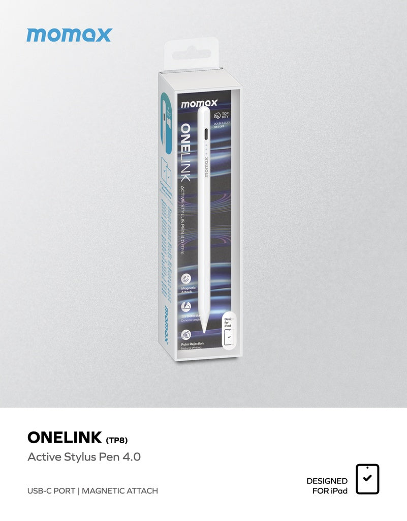 MOMAX ONELINK ACTIVE STYLUS PEN 4.0 FOR IPAD - Best Buy Tech