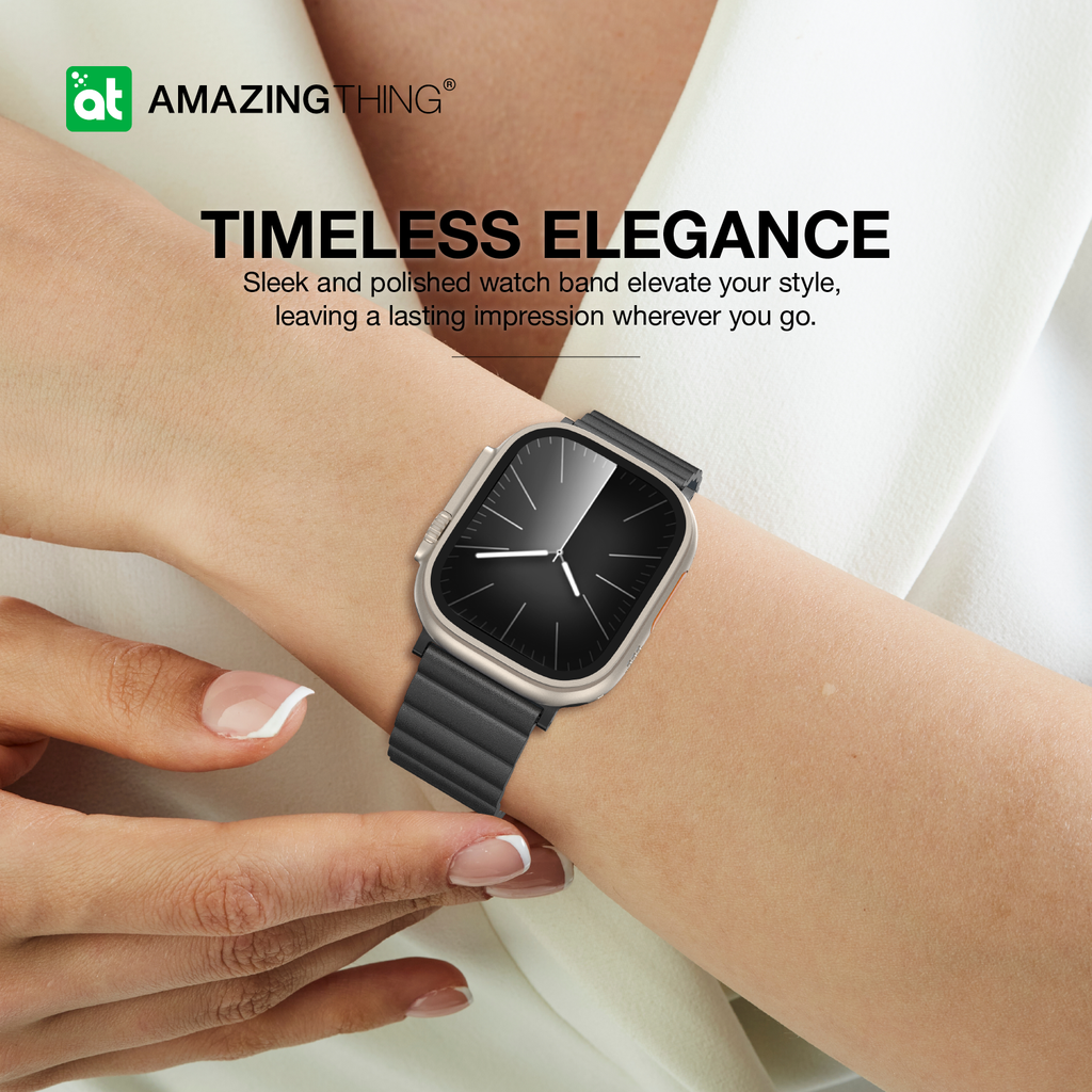 AMAZING THING GLAMOUR SENSE LEATHER BAND WITH TITANLINK FOR APPLE WATCH (All Sizes) - Best Buy Tech