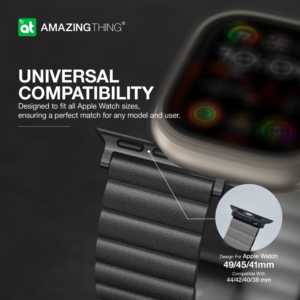 AMAZING THING GLAMOUR SENSE LEATHER BAND WITH TITANLINK FOR APPLE WATCH (All Sizes) - Best Buy Tech