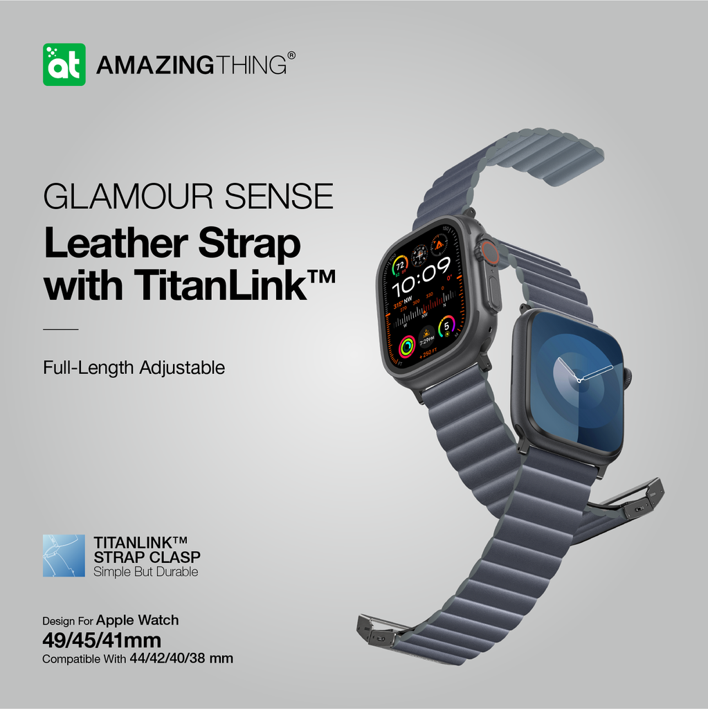AMAZING THING GLAMOUR SENSE LEATHER BAND WITH TITANLINK FOR APPLE WATCH (All Sizes) - Best Buy Tech