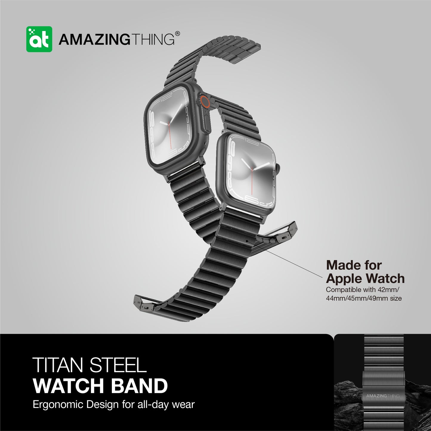 AMAZING THING TITAN STAINLESS STEEL BAND FOR APPLE WATCH 49/45/44/42MM - ALAMAT