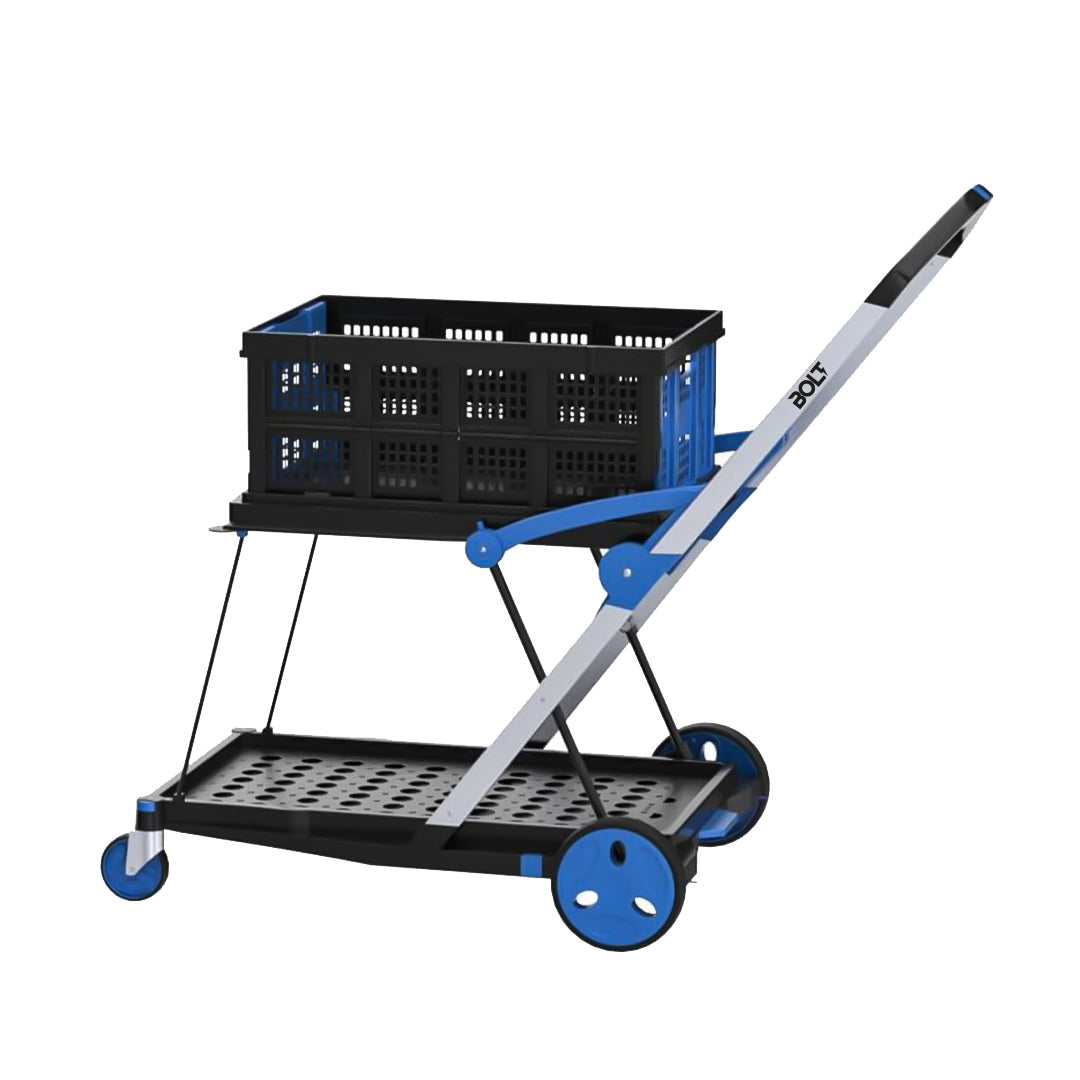 BOLT Portable Foldable Shopping Cart With 2 Crates - Best Buy Tech
