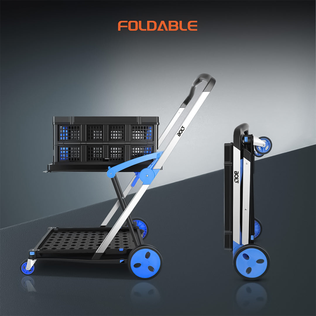 BOLT Portable Foldable Shopping Cart With 2 Crates - Best Buy Tech