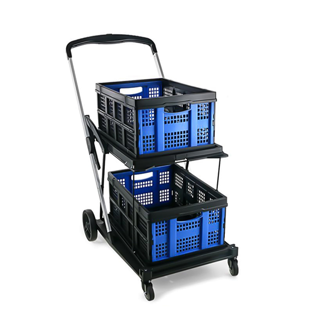 BOLT Portable Foldable Shopping Cart With 2 Crates - Best Buy Tech