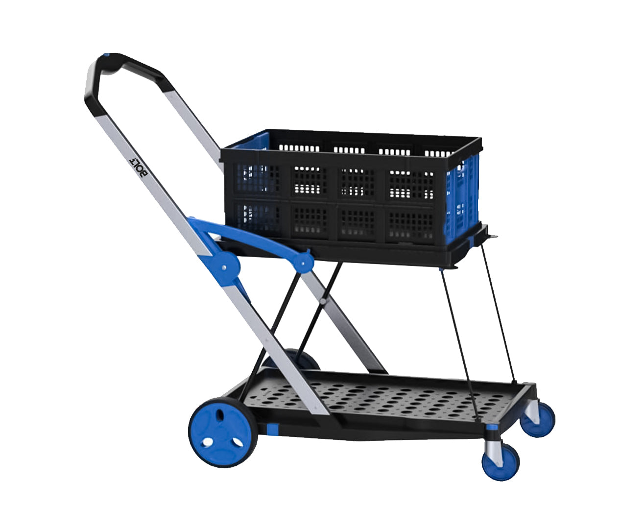 BOLT Portable Foldable Shopping Cart With 2 Crates - Best Buy Tech
