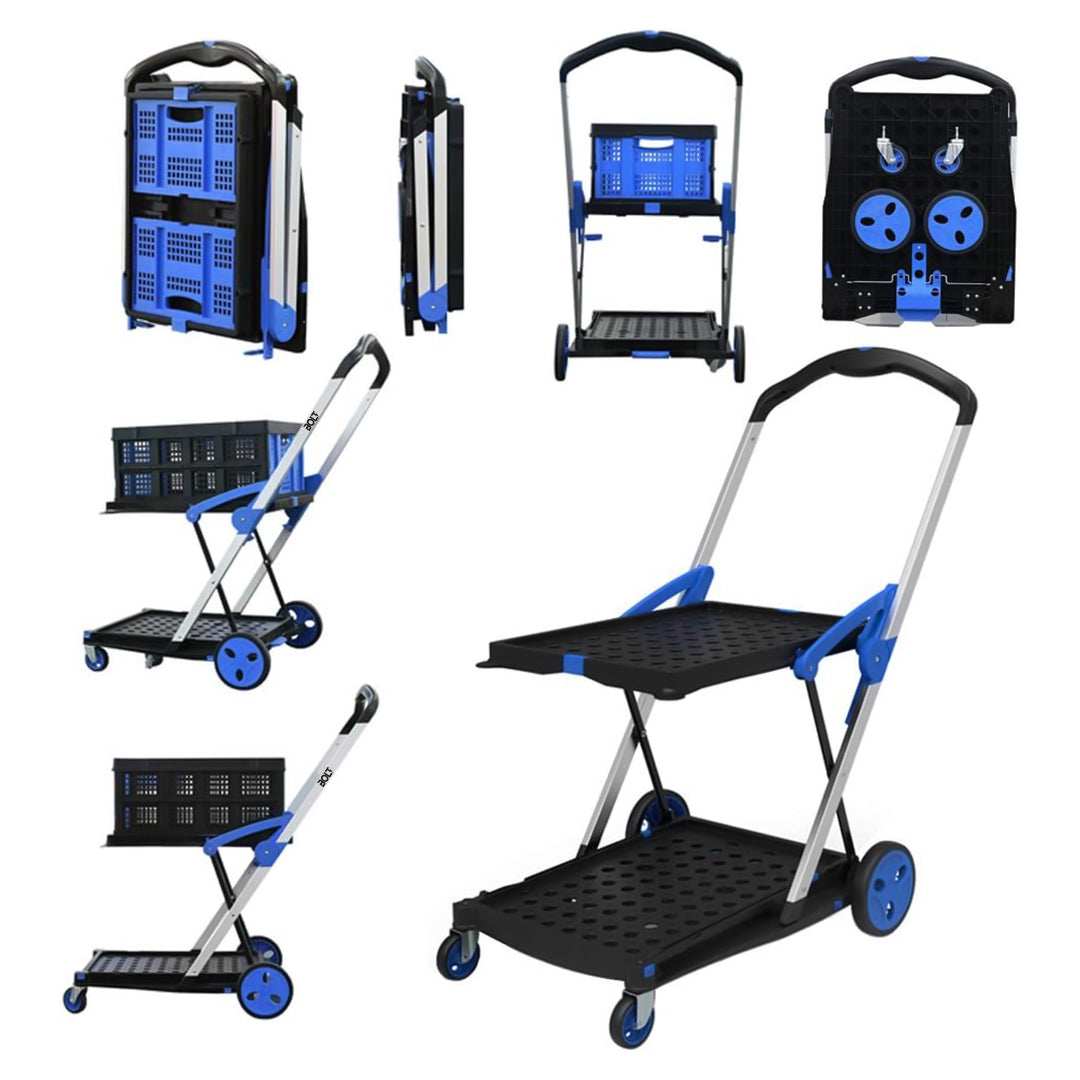 BOLT Portable Foldable Shopping Cart With 2 Crates - Best Buy Tech