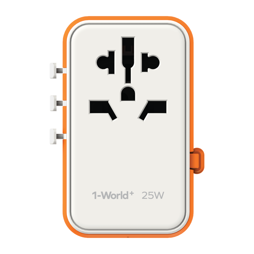 MOMAX 1-WORLD 25W 3 PORT WITH BUILT-IN USB-C CABLE AC TRAVEL ADAPTOR - Best Buy Tech