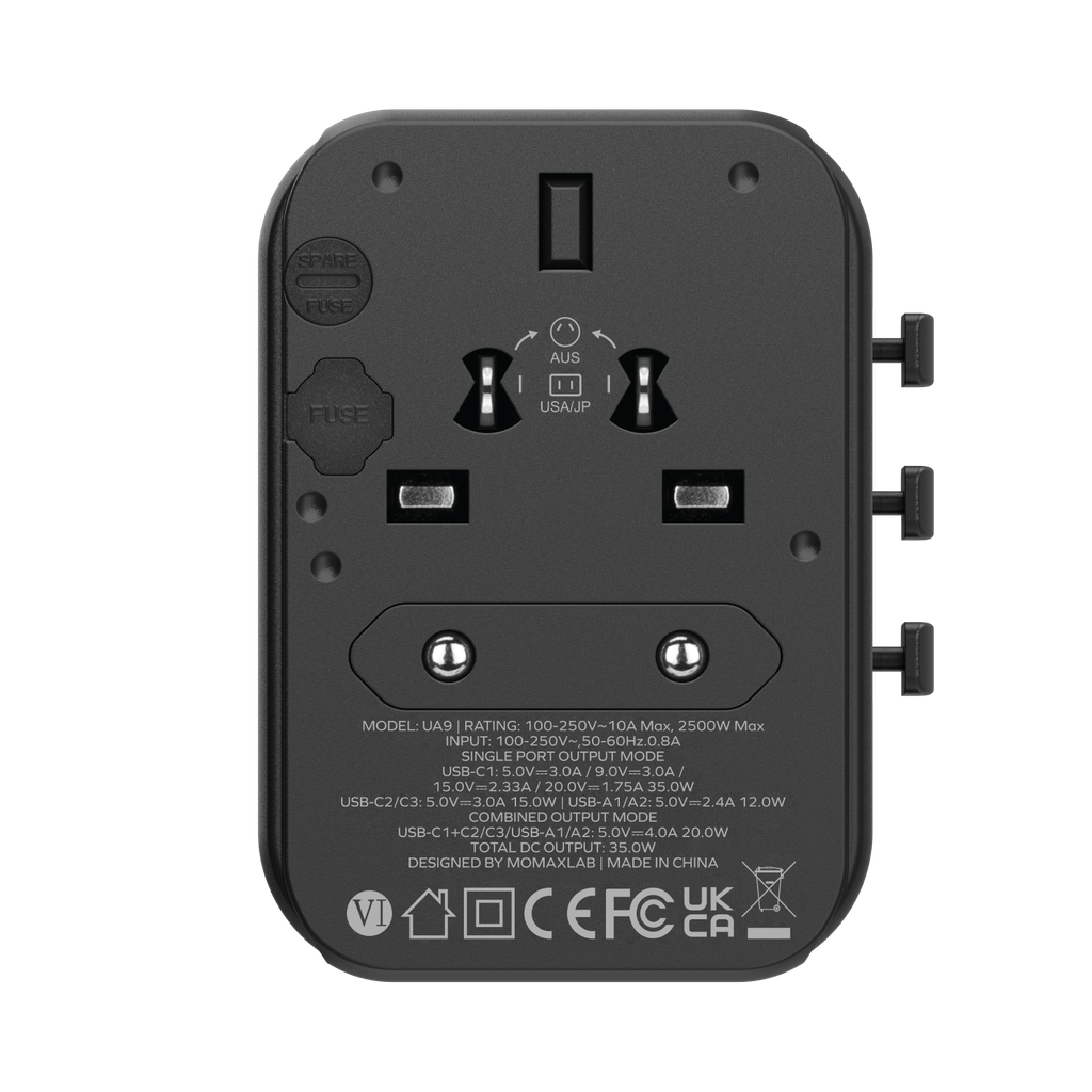 MOMAX 1WORLD PD35W 5 PORTS AC TRAVEL CHARGER - ALAMAT