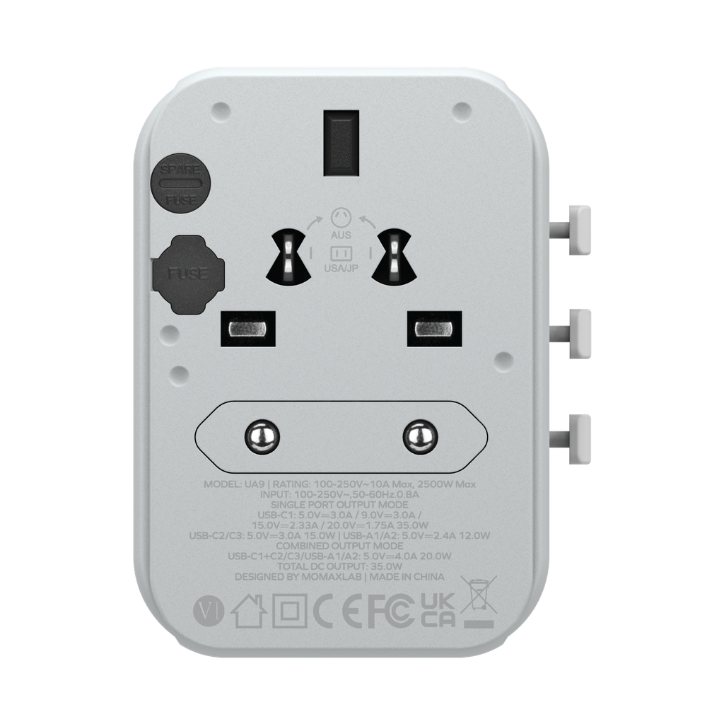 MOMAX 1WORLD PD35W 5 PORTS AC TRAVEL CHARGER - ALAMAT