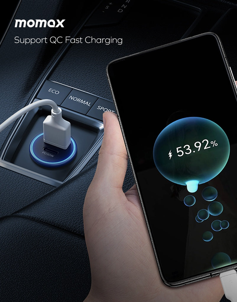 MOMAX MOVE 30W DUAL PORT CAR CHARGER - ALAMAT