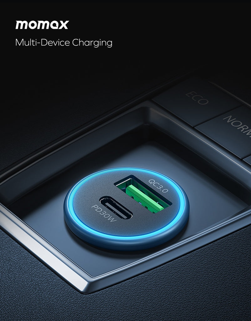 MOMAX MOVE 30W DUAL PORT CAR CHARGER - ALAMAT