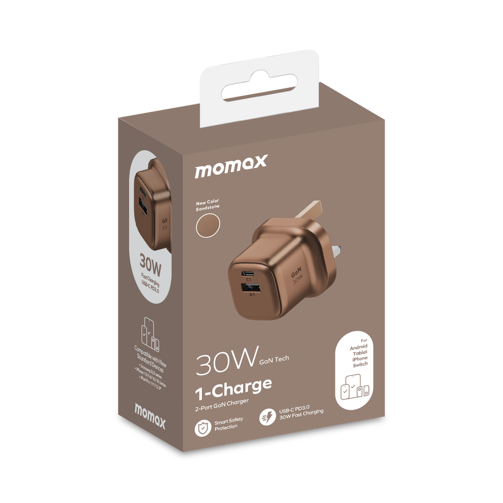 MOMAX 1-CHARGE GAN 30W 2 PORT CHARGER - Best Buy Tech