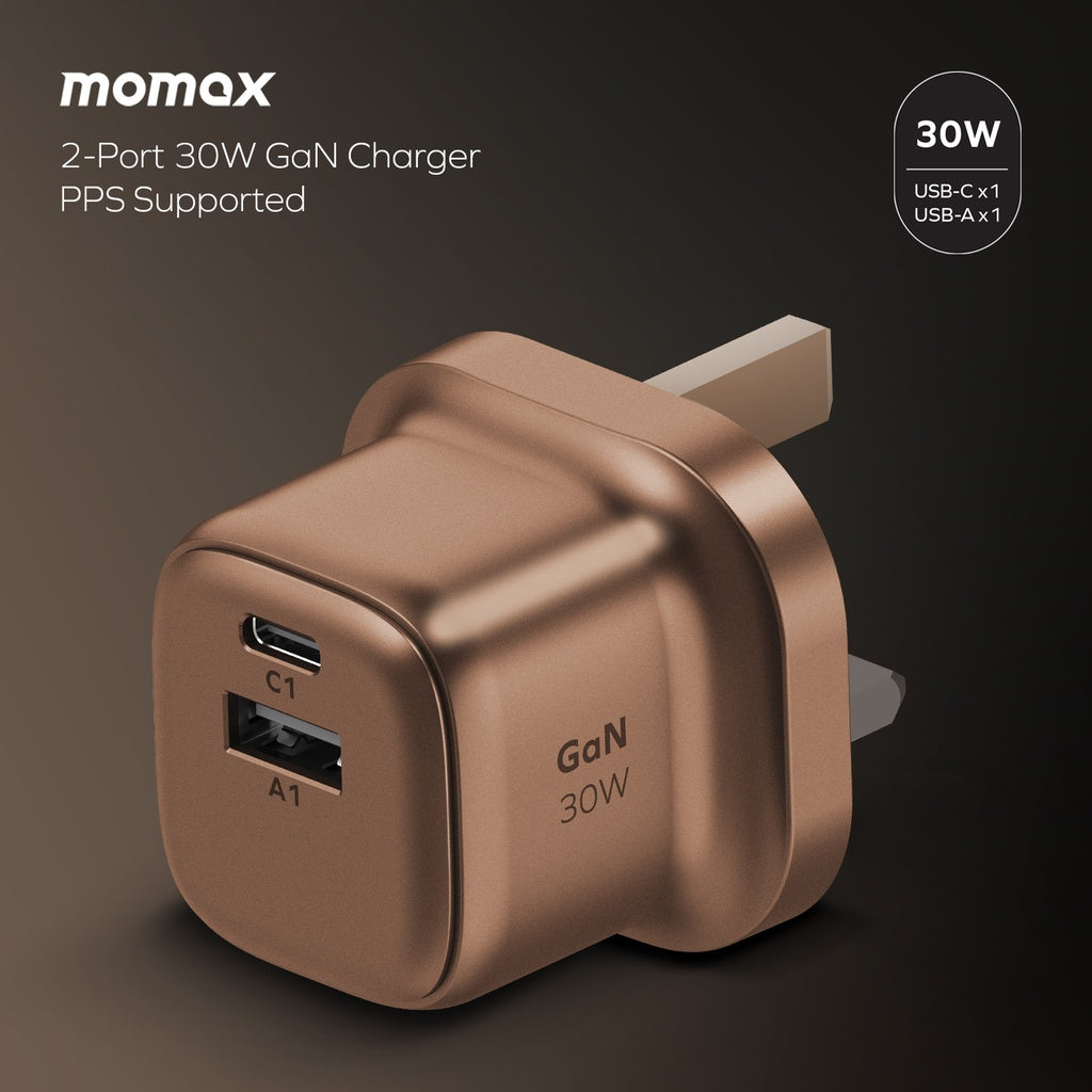 MOMAX 1-CHARGE GAN 30W 2 PORT CHARGER - Best Buy Tech