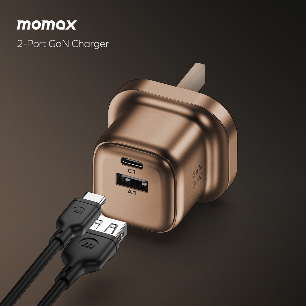 MOMAX 1-CHARGE GAN 30W 2 PORT CHARGER - Best Buy Tech