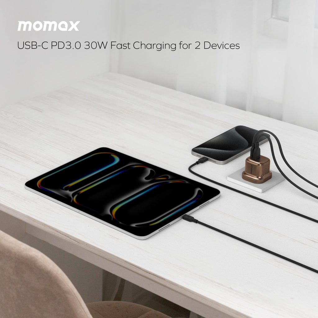 MOMAX 1-CHARGE GAN 30W 2 PORT CHARGER - Best Buy Tech