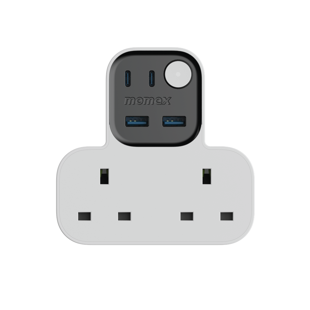 MOMAX 1-CHARGER WORK FLOW T-SHAPED EXTENTION 2 SOCKET WITH USB - Best Buy Tech