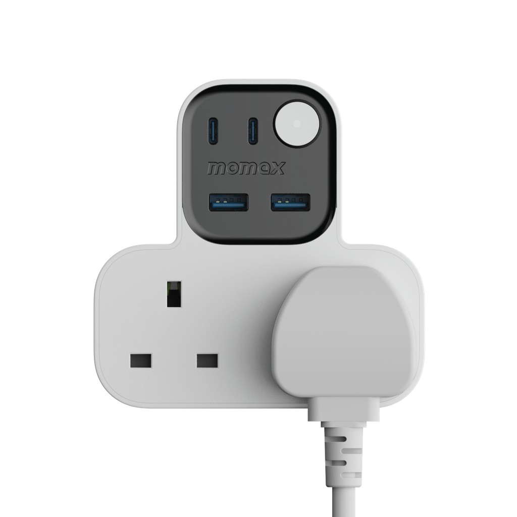 MOMAX 1-CHARGER WORK FLOW T-SHAPED EXTENTION 2 SOCKET WITH USB - Best Buy Tech