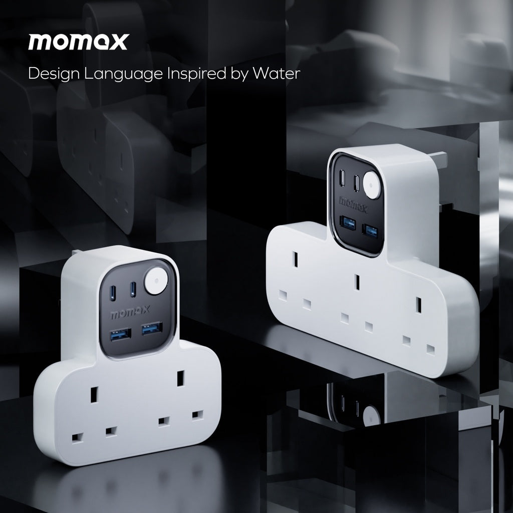 MOMAX 1-CHARGER WORK FLOW T-SHAPED EXTENTION 3 SOCKET WITH USB - Best Buy Tech