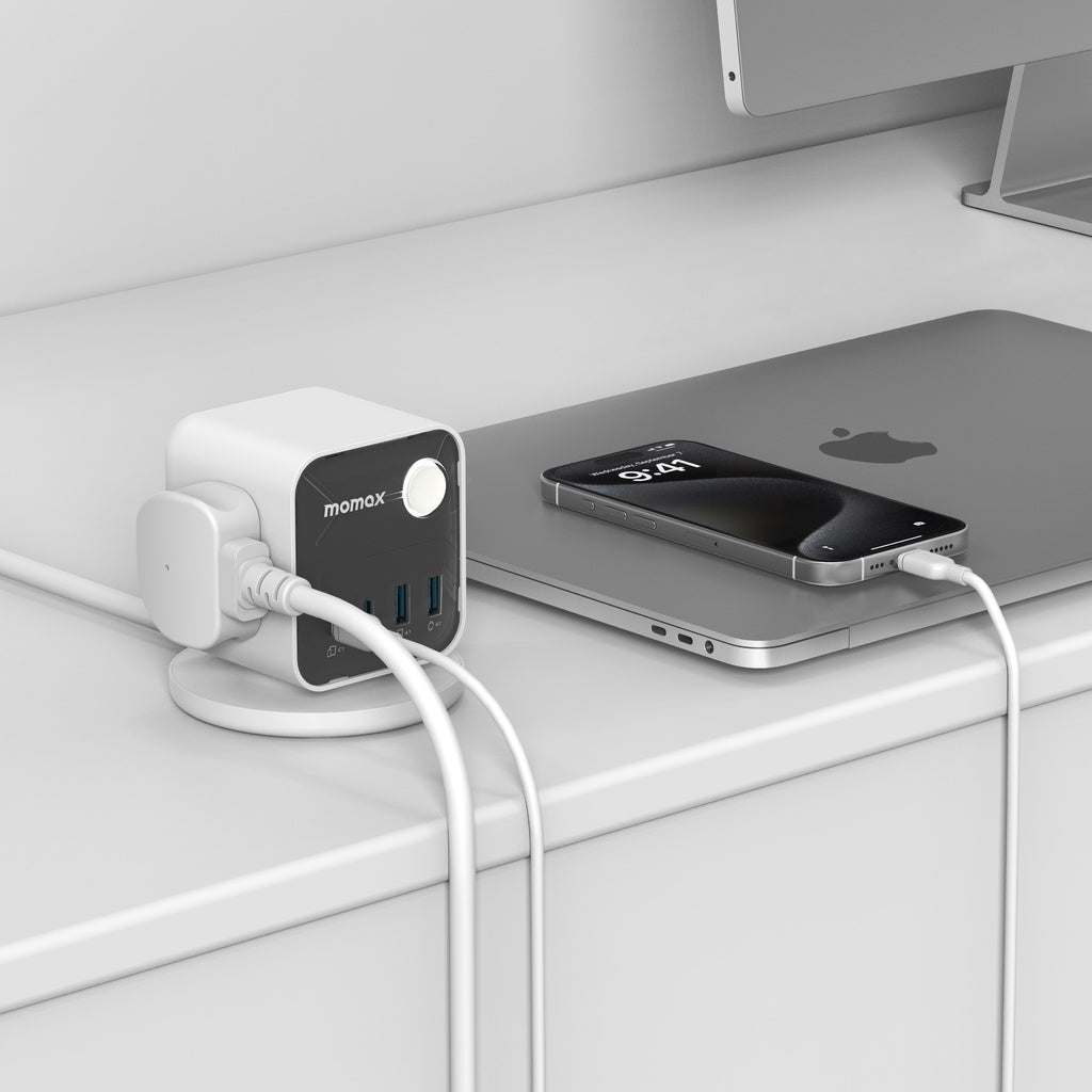 MOMAX 1-CHARGE WORK FLOW 3-OUTLET POWER CUBE WITH USB - Best Buy Tech
