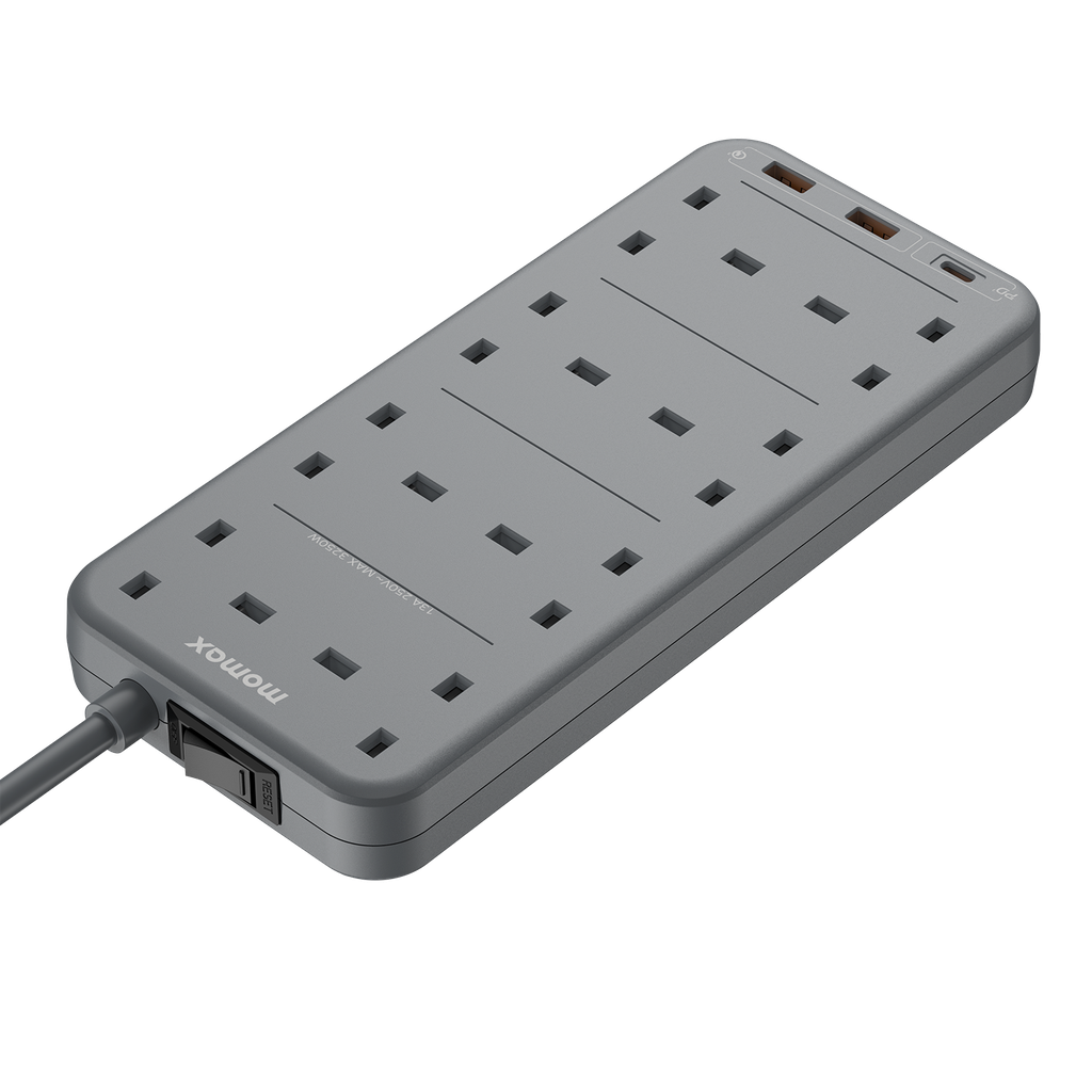 MOMAX ONEPLUG 8 OUTLET POWER STRIP WITH USB - ALAMAT