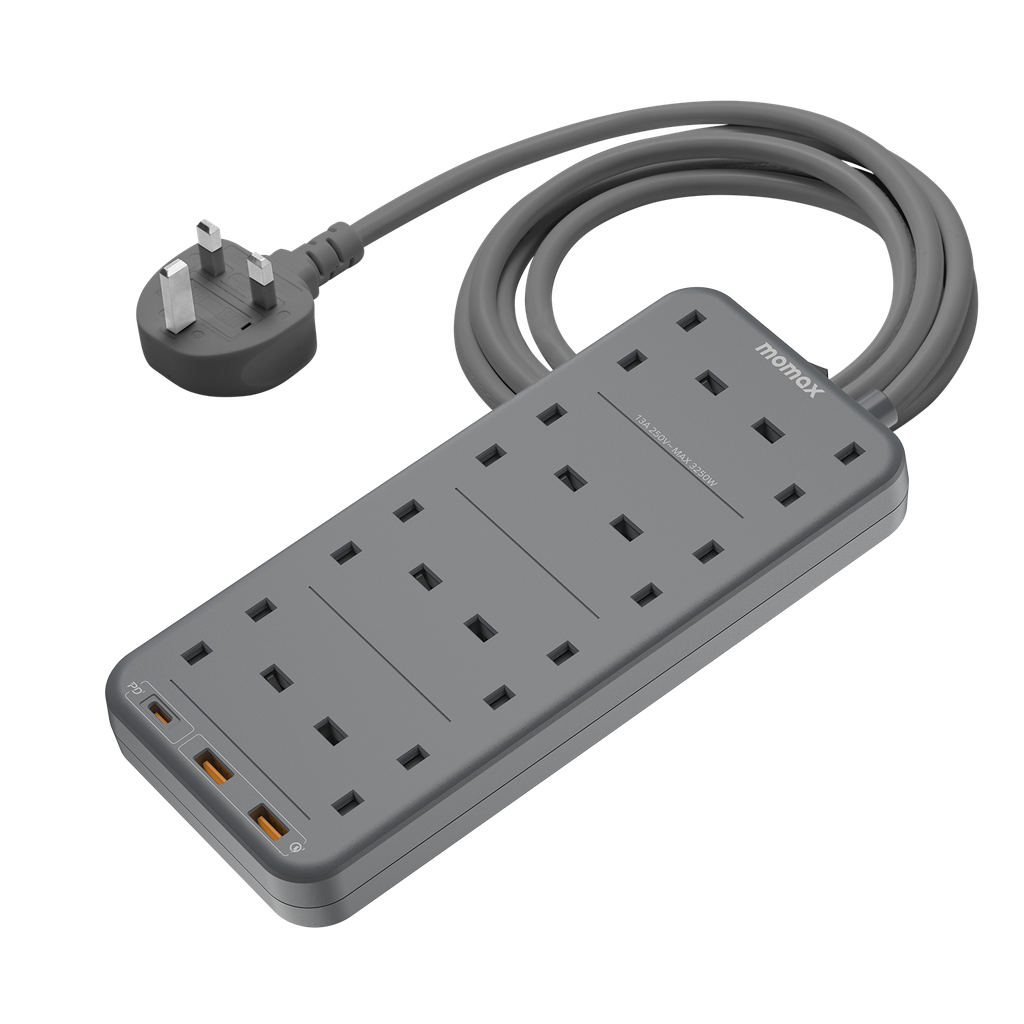 MOMAX ONEPLUG 8 OUTLET POWER STRIP WITH USB - ALAMAT