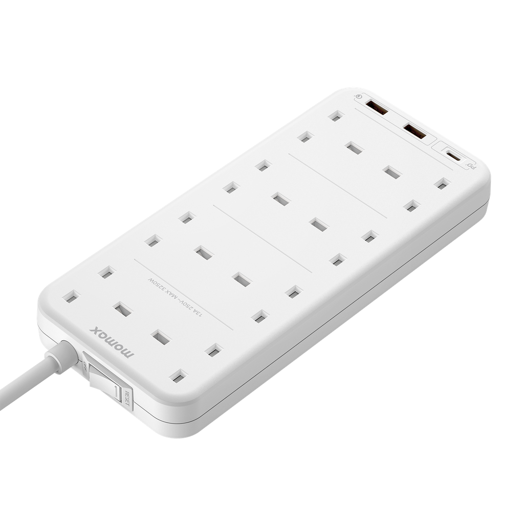 MOMAX ONEPLUG 8 OUTLET POWER STRIP WITH USB - ALAMAT