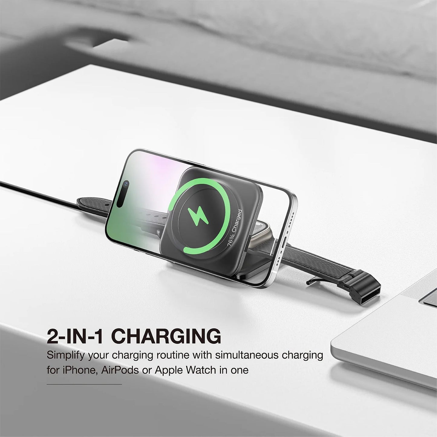 AMAZING THING EXPLORER PRO 3IN1 PD 15W PORTABLE WIRELESS CHARGER WITH 1.2M USB-C TO USB-C CABLE - ALAMAT