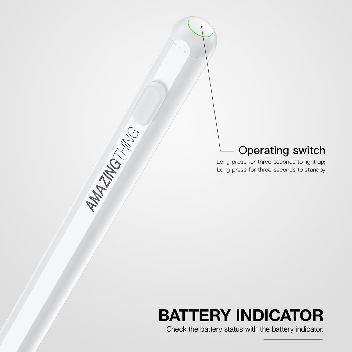 AMAZING THING STYLUS PEN PRO 2 WITH MAGNETIC CHARGING FOR IPAD MINI/PRO/AIR WHITE - ALAMAT
