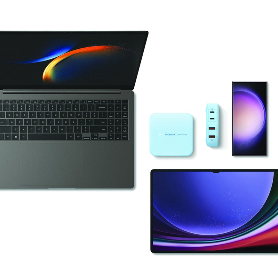 MOMAX ONE PLUG PD 70W GAN 4 PORTS DESKTOP CHARGER UK - ALAMAT