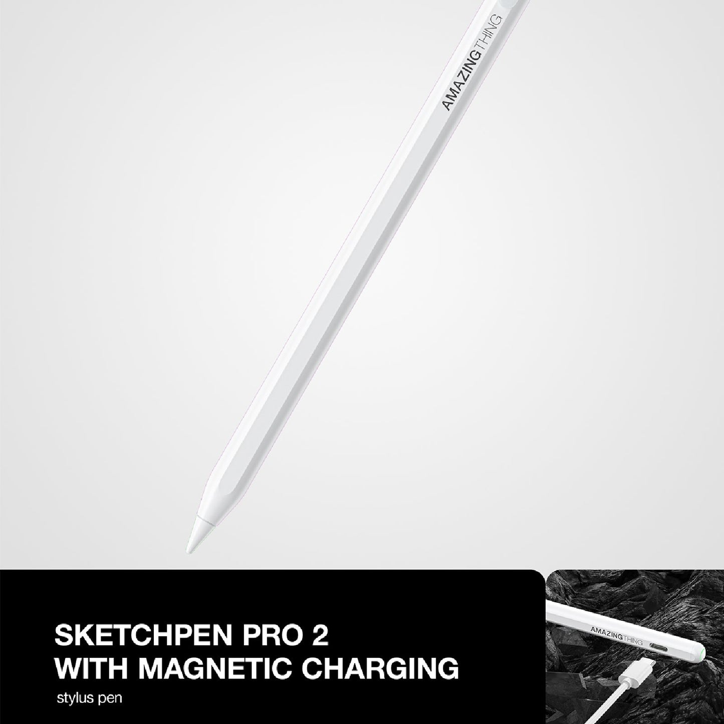 AMAZING THING STYLUS PEN PRO 2 WITH MAGNETIC CHARGING FOR IPAD MINI/PRO/AIR WHITE - ALAMAT