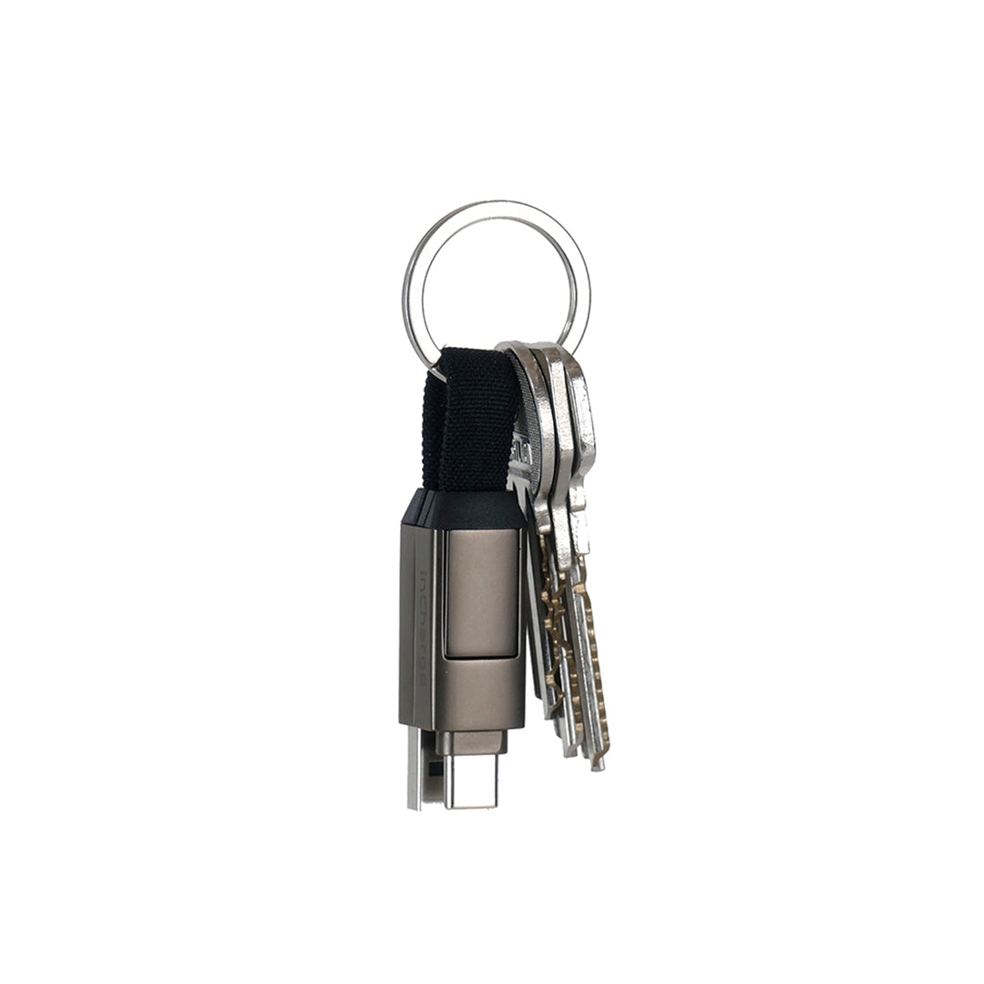 Rolling Square In-Charge® 6 in 1 Charging Cable 0.25ft Mercury Gray - ALAMAT
