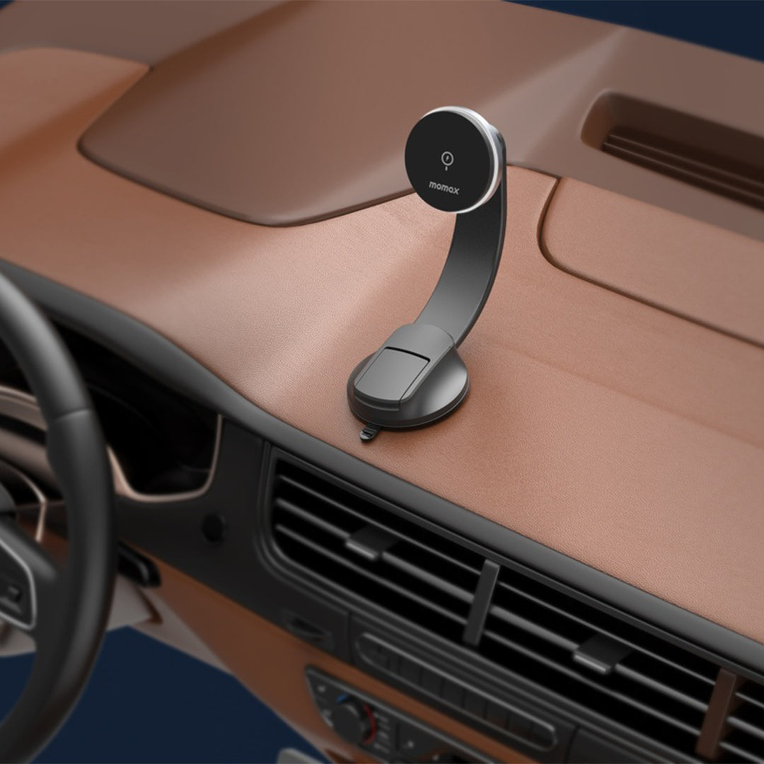 MOMAX Q.MAG MOUNT 5 15W MAGNETIC WIRELESS CHARGING CAR MOUNT (SUCTION CUP MOUNT) - ALAMAT