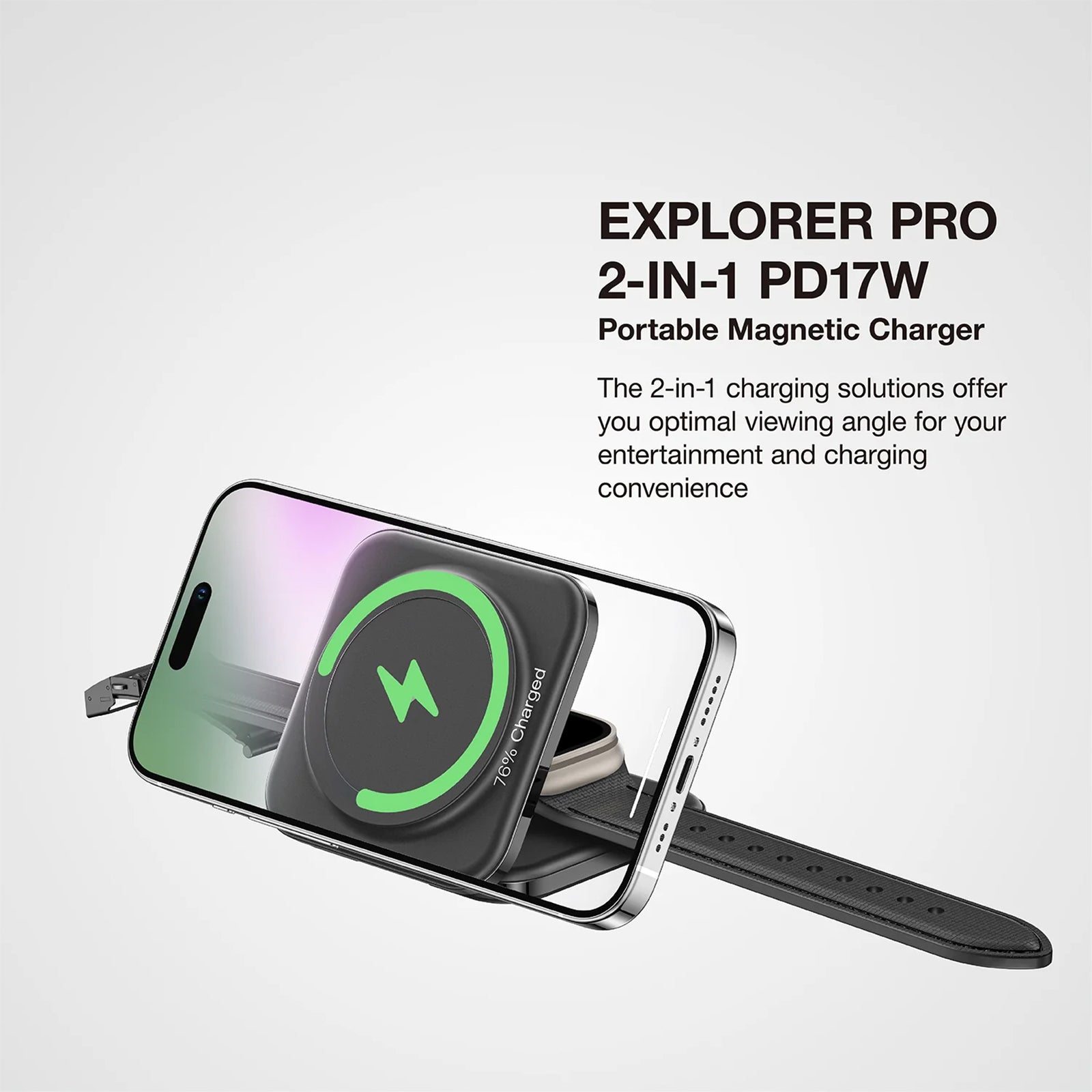 AMAZING THING EXPLORER PRO 3IN1 PD 15W PORTABLE WIRELESS CHARGER WITH 1.2M USB-C TO USB-C CABLE - ALAMAT