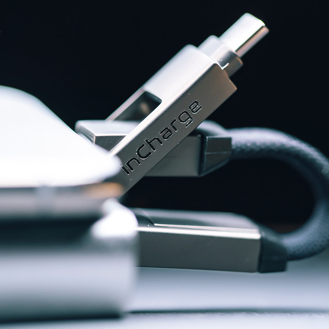 Rolling Square InCharge®6 Moon White 6 in 1 Charging Cable 0.25ft Moon White - ALAMAT